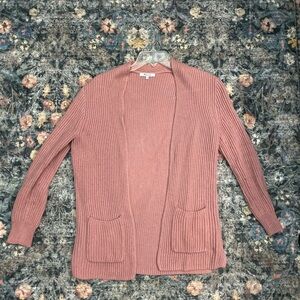 Madewell Dusty Rose Ribbed Cardigan